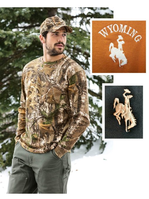 Custom Wyoming long sleeve camo t-shirt
